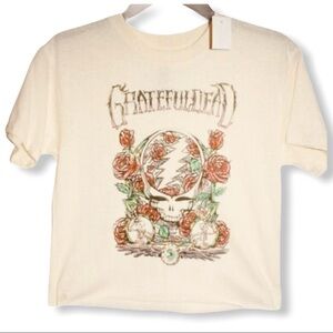 GREATFUL DEAD Cropped Graphic Band T - Shirt SZ XL